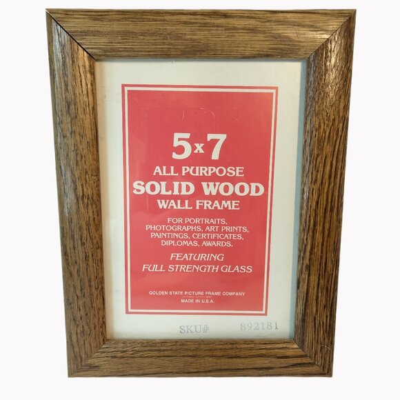 Golden State Picture Frame Company 5x7 Solid Wood Wall Full Strength Glass USA - Picture 2 of 6